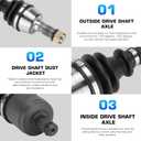 Front Left or Right CV Axle Shaft for Polaris Ranger RZR 570/Ranger RZR 800 2008 2009 2010 2011 2013 2014 2015 2016 2017 2018 2019 2020, Replace for 1332440