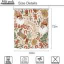 Christmas Shower Curtain 60Wx72H Merry Xmas Western Cowboy Santa Claus Retro 70s Howdy Pine Tree Cactus Hat Boots Bathroom Decor Modern Disco Ball Bath Curtain Fabric Polyester 12 Pack Hooks