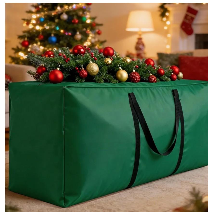 Extra Large Christmas Tree Storage Bag, 70" L X 30" W X 20" H Christmas Tree Bag Fits Up 912 Ft Tall Artificial Trees Waterproof Heavy Duty Xmas Storage Bags with Handles Double Zippers, Green