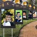 13 Pcs Large K-12 Graduation Photo Yard Signs with Stakes, Class of 2026 Outdoor Graduation Decoration Party Decor, Supports Photos up to 12 X 18, Kindergarten Through Senior School Grade(Black)