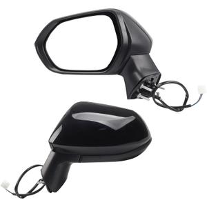 Dasbecan Left Driver Side Door Mirror Compatible with 2020-2025 Toyota Corolla Sedan Power Glass Non-Heated Manual folding Replaces TO1320391 Black Painted (3 Pins)