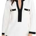 English Factory Women's White and Black Mini Knit Dress (Large)