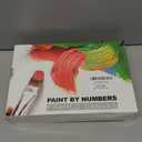 ICYANART 4 Pack Paint by Numbers kit for Adults with Frame and Wooden Easel, Plant Adult Paint by Number Kits, DIY Acrylic Oil Painting by Number for Beginners Home Wall Decor Gift (8x12 inch)