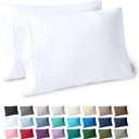 Bare Home Microfiber Pillow Cases - Standard/Queen Size - Cooling Pillowcases - Double Brushed - 2 Pack - Easy Care (Pillowcase Set of 2, White)