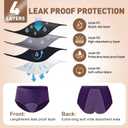TUXIYA 6Pack Incontinence Underwear for Women, Leak Proof Underwear for Women Washable & Reusable for Leakage Protective Panties(Size:2XL)