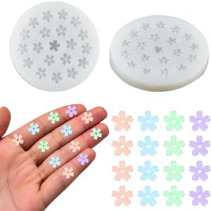 Mini Flowers Decor Silicone Molds Tiny Flower Resin Molds Silicone for Crafts Dollhouse Miniature Things Flowers Mold for Micro Fairy Garden Decoration