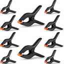 10 Pack Spring Clamps Heavy Duty - Assorted Sizes Spring Clips Plastic 6.5 Inches, 4.5 Inches, 3.5 Inches Set - Backdrop Clips Small Clamps For Crafts Woodworking Background