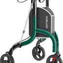 3 Wheel Walkers for Seniors, Foldable Wheeled Rollator with Cane Hold and Cup Hold, Lightweight Three Wheel Rolling Walker Height Adjustable for Seniors (Green)