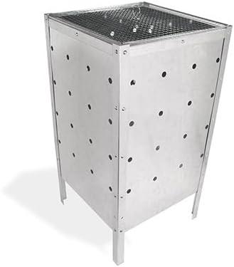 Garden Waste Incinerator - Large 29" x 16" Square Galvanized Burn Barrel Trash Can - Used to Burn Yard Debris, Wood, Leaves, and Cardboard - Complete with Assembly Tools