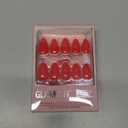 Glamnetic Press On Nails - Fiery Red | Opaque Bright Red Short Almond Fake Nails, Salon Quality | 15 Sizes - 30 Nail Kit