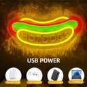 HOT DOGS Neon Signs for Wall Decor Neon Lights for HOT DOGS Shop Led Business Signs Suitable Fast food Neon Light Decor for Restaurant,Kitchen,Party,Food Decoration,USB Powered 14.56.8inch