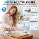 9 Pack Vacuum Storage Bags for Travel with Rechargeable Cordless Pump, Space Saver Bags for Clothes, Compression Packing Bags for Luggage and Suitcase, Blue