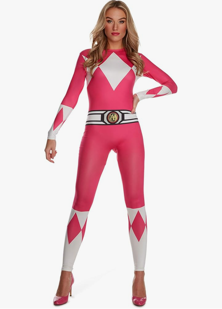Morphsuits Pink Power Ranger Costume Adult Women - Superhero Outfit for Women - Fun Cosplay Dress Up for Parties S