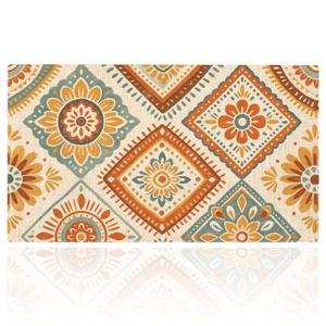 Boho Door Mat, Non-Slip Front Door Rug for Entryway, Geometric Pattern