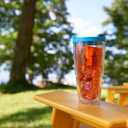Tervis Clear & Colorful Lidded Made in USA Double Walled Insulated Tumbler Travel Cup Keeps Drinks Cold & Hot, 24oz, Turquoise Lid