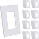 CML Screwless Decorator Wall Plates, 80 Pack 1-Gang Light Switch Covers, Single Decor Receptacle Outlet Cover, Impact Resistant, Standard Size 2.91 X 4.68, UL Listed, Gloss White