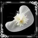 dressfan Derby Fascinator Hats for Women Vintage Church Hats Wedding Tea Party Hair Accessories (Beige)