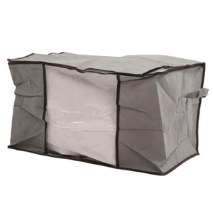 9pcs Quilt Storage Bag Large Blanket Storage Containers Foldable Non Woven Fabrics Clothes Storage for Daily Moving Travel (Grey)