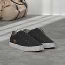 Women's Slip on Shoes Non Slip Fashion Canvas Sneakers Low Top Casual Shoes (Black, US 8)