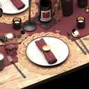 100 Pcs Paper Doilies for Table, Round Paper Placemats Disposable for Tableware Decor, 13.5 Inches Lace Place Mats for Birthday Wedding Banquet Party-01 (Brown)