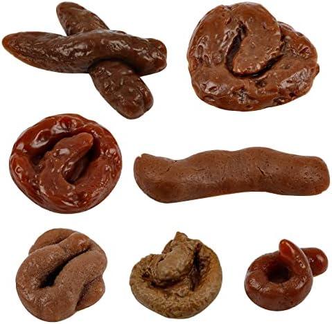 Chivao 6 Pieces Fake Poo Realistic Fake Turd Prank Lifelike Poo Toy Gags and Practical Joke Toys for April Fools' Day Prank Party Supplies