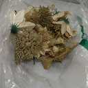 76Pcs Christmas Tree Decorations Set w/Shatterproof Plastic Balls Ornaments, Hanging Glitter Snowflakes, Ribbon, Artificial Poinsettia Flowers, Tree Topper for Home Holiday Wedding Party Decor (Gold)