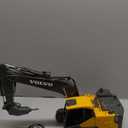 DOUBLE E Volvo RC Excavator Remote Control Excavator Toy for Boys Full Function Construction Vehicles Toys with Shovel for Outdoor Play Sandbox Digger Toys Gifts for Kids