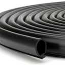 Qagea RV Secondary Slide-in/Slide-Out Seal 018-338-BLK Black Rubber RV Slot Weather Stripping for Slides 13/16" x 11/16" x 30' (30 Feet)