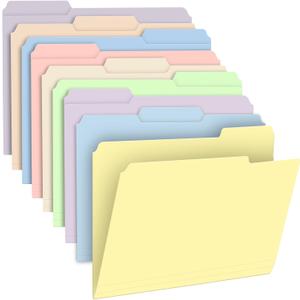 9 Pack Colored File Folders 8.5 x 11 Inch, 1/3 Cut Tab Manilla File Folders Letter Size, School Business Office Folders for Document, Assorted Colors