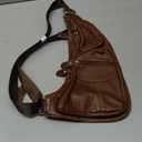 Leather Sling Bag Backpack for Men Women Crossbody Shoulder Chest Day Pack Outdoor Travel Camping Tactical Daypack
