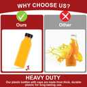 YULEER Plastic Juice Bottles with Caps 12PCS 12OZ Reusable Juice Bottles with Leakproof Lids, Brush, Funnel & Labels Clear Juice Containers for Juicing, Smoothies and Homemade Beverages