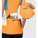 Little Donkey Andy Women's Half Zip Breathable Cycling Vests Reflective Sleeveless Jerseys Shirts Running 4 Rear Pockets Orange S (S)