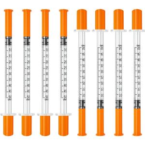 jeringas con agujas para inyectar, 0.5mL 31G 5/16" (8mm) jeringas de insulina, Individually Wrapped, 100 Pack