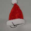 Queenmore Dog Santa Hat, Dog Christmas Hat, Soft Plush Christmas Headwear for Dogs, Funny Festive Red & White Santa Claus Costume for Small Medium Large Dogs with Adjustable Band, M