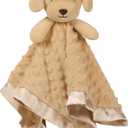 Baby Security Blanket Soft Minky Baby Lovey Puppy Plush Blanket for Boys and Girls,Snuggle Toy Lovie Newborn Gift Unisex Lovie Gift for Toddler, Brown Dog 16 Inch