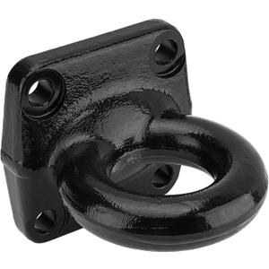 4-Bolt Pintle Hitch Lunette Ring, I.D. 3 inch, Towing Weight 60000 lbs, Black Heavy Duty Steel with 6 inch Bolt Base for Truck Trailer