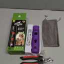 Whisper Quiet Dog Nail Grinder with 4 LED Lights, Safe & Stress-Free for Sensitive Dogs of All Breeds & Sizes, 3 Grinding Bits, 3-Speed, Pet Nail Trimmers, Rechargeable Painless Grooming Kit Purple