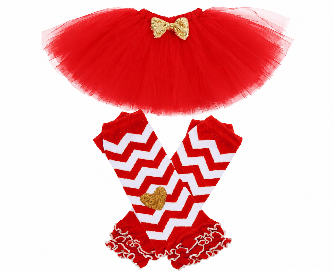 First Birthday Outfit for Baby Girls Summer Tutu Skirt  Leg Warmers Clothes Set Cake Smash Baby Shower Photoshoot Red 1st Birthday 1T