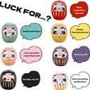 EDOYA Daruma Dolls (Set of 7) Japanese Good Luck Fortune Multicolor Figurine Ornament Traditional Charms