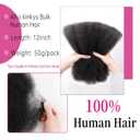 Afro Kinkys Bulk Human Hair For Braiding Afro Kinky-Curly Human Hair Bulk For Mini Twist Hair 12Inchs 50g/pack Bulk Human Braiding Hair For Micro Locs Extensions (1B, 12Inchs,50g/pack)