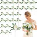 Zeyune 50pcs Artificial Peonies, 4inch White Silk Peony Flowers Heads for Decoration, Wedding, Party, Home Office