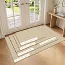 Door Mat 17"x29", Non Slip Washable Indoor Door Mat, Khaki