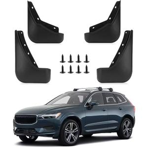 PSLER Fit for Volvo XC60 2018-2024 Mud Flaps Set of 4PCS Mud Guard Kit Splash Guards Mudguards Mudflaps with Hardware Kits Accessory Front and Rear