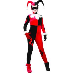 Rubie's Women's DC Heroes and Villains Collection Harley Quinn Costume (Red/Black)