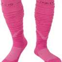 Yxmeiguo Scrunch Football Socks Extra Long Padded Sports Athletic Socks for Men Women with Ankle Support Football Accessories (Medium, Pink)