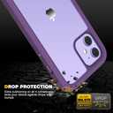 Diaclara Designed for iPhone 12/12 Pro Case, Full Body Rugged with Built-in Touch Sensitive Anti-Scratch Screen Protector, Soft TPU Bumper for iPhone 12/12 Pro 6.1" (Purple and Clear)