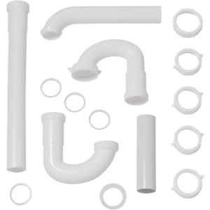 Waxman PlumbCraft 15-Piece Complete Bathroom Sink Drain Repair Kit 7027110N, Various Bathroom Sink Drain Pipes for Repairs to Problem Areas, Bathroom Sink Drain Assembly for Multiple Sink Pipe Options