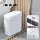 Funest Bathroom Small Trash Can with Lid,10L / 2.7 Gallon Slim Garbage Bin Wastebasket with Press Top Lid for Bedroom,Rv,Office,Kitchen,Craft Room
