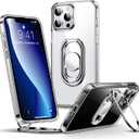 Shields Up for iPhone 12 Case with Stand, iPhone 12 Pro Phone Case Clear with Double Ring Holder [Adjustable & Foldable] Shockproof Protective Cover for iPhone 12/iPhone 12 Pro 6.1 inch - Clear