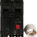 ABB Q-Line THQL2150GFT2P 50A 240-Volts Double Pole Circuit Breaker  50 Amp Double Pole Ground Fault Breaker with Self-Test  120/240 VAC 2-Pole GFCI Breaker  Ground Fault Circuit Interrupter